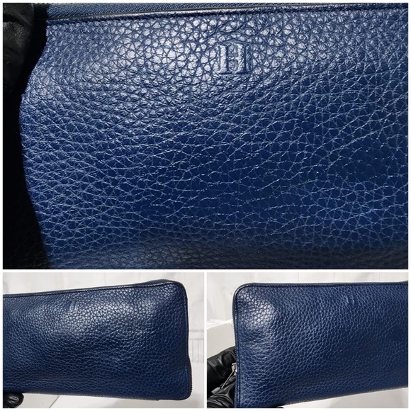 Authentic Hermes Long Azap Epsom Leather Wallet Navy Blue - Picture 10 of 11